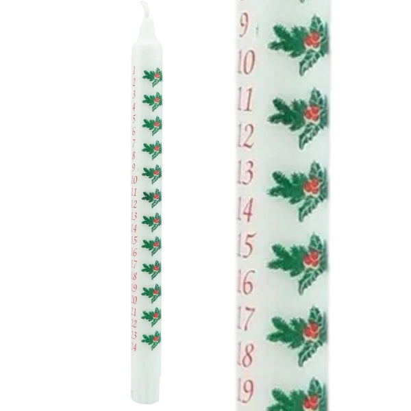 12" Countdown Advent Taper Candle