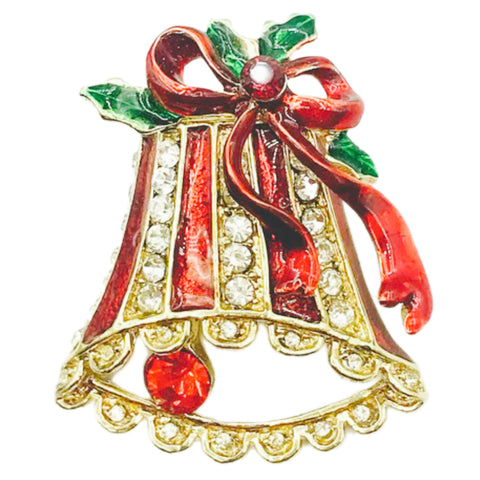 Bell With Bow Brooch