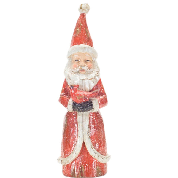 Assorted Wood Carved Look Santa Figurine, INDIVIDUALLY SOLD