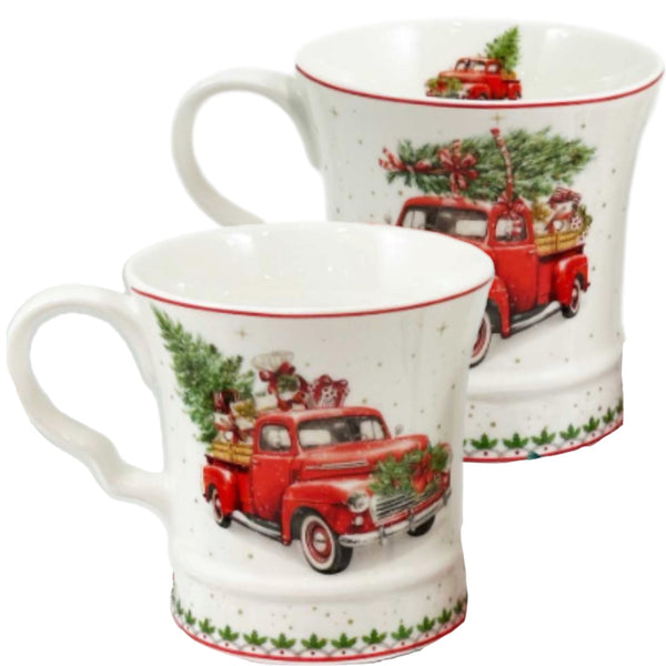 Assorted Red Truck Mugs, INDIVIDUALLY SOLD
