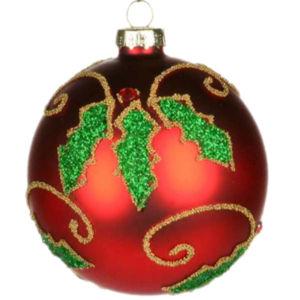 Assorted Red Holly Ball, INDIVIDUALLY SOLD