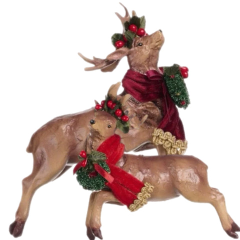 Assorted Reindeer Wearing Scarf Ornament, INDIVIDUALLY SOLD