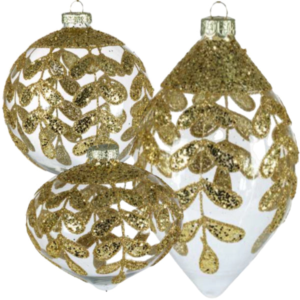 Assorted Gold Leaf Design Ball, INDIVIDUALLY SOLD