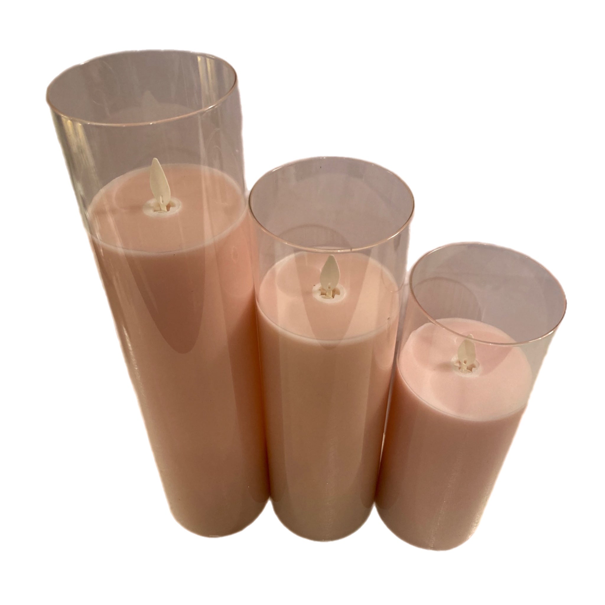 Assorted Slim Pillar Flameless Candle: Pink, INDIVIDUALLY SOLD