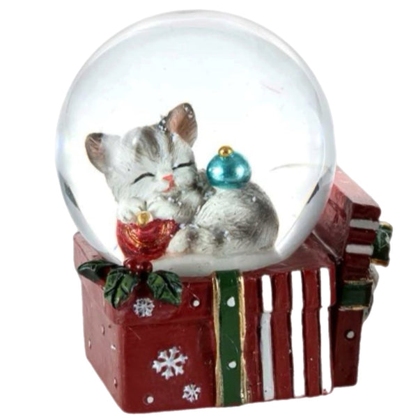 Assorted Cat In Giftbox Snowglobe, INDIVIDUALLY SOLD