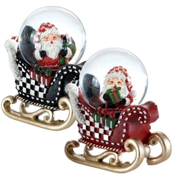 Assorted Santa In Sleigh Snowglobe, INDIVIDUALLY SOLD