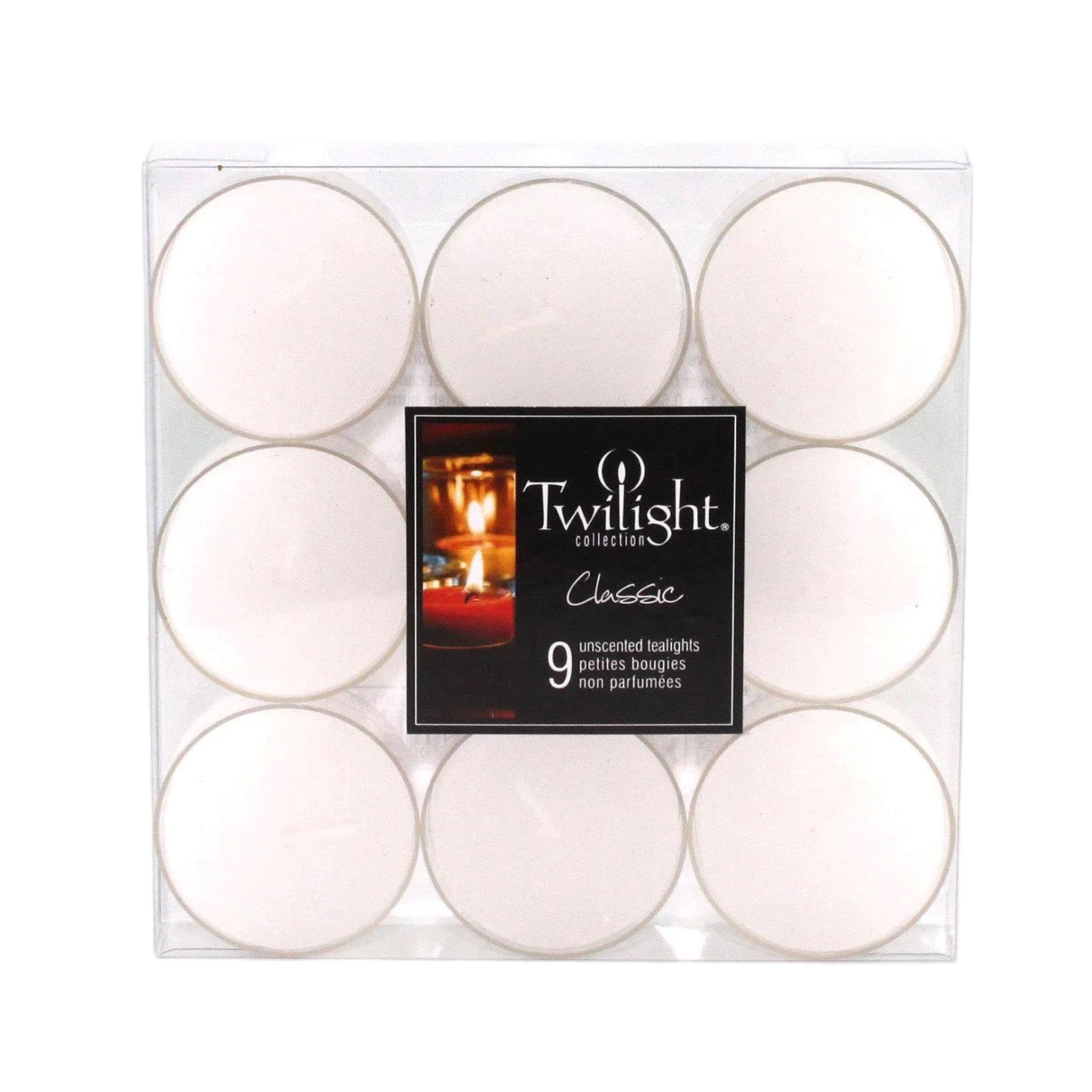 Set Of 9 Tealight Candle: White