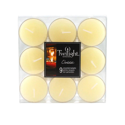 Set Of 9 Tealight Candle: Ivory