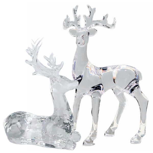 Assorted Acrylic Reindeer Figurine, INDIVIDUALLY SOLD