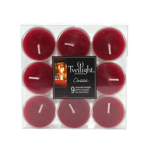 Set Of 9 Tealight Candle: Bordeaux