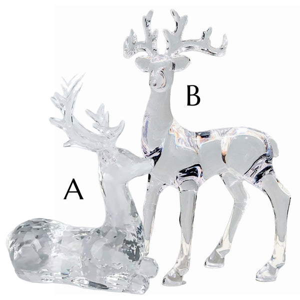 Assorted Acrylic Reindeer Figurine, INDIVIDUALLY SOLD