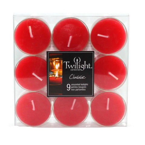 Set Of 9 Tealight Candle: Red