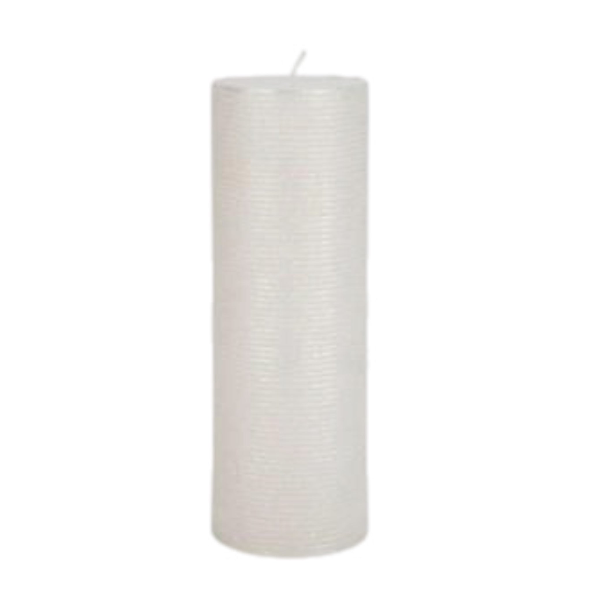 3" X 9" Glitter Pillar Candle: White