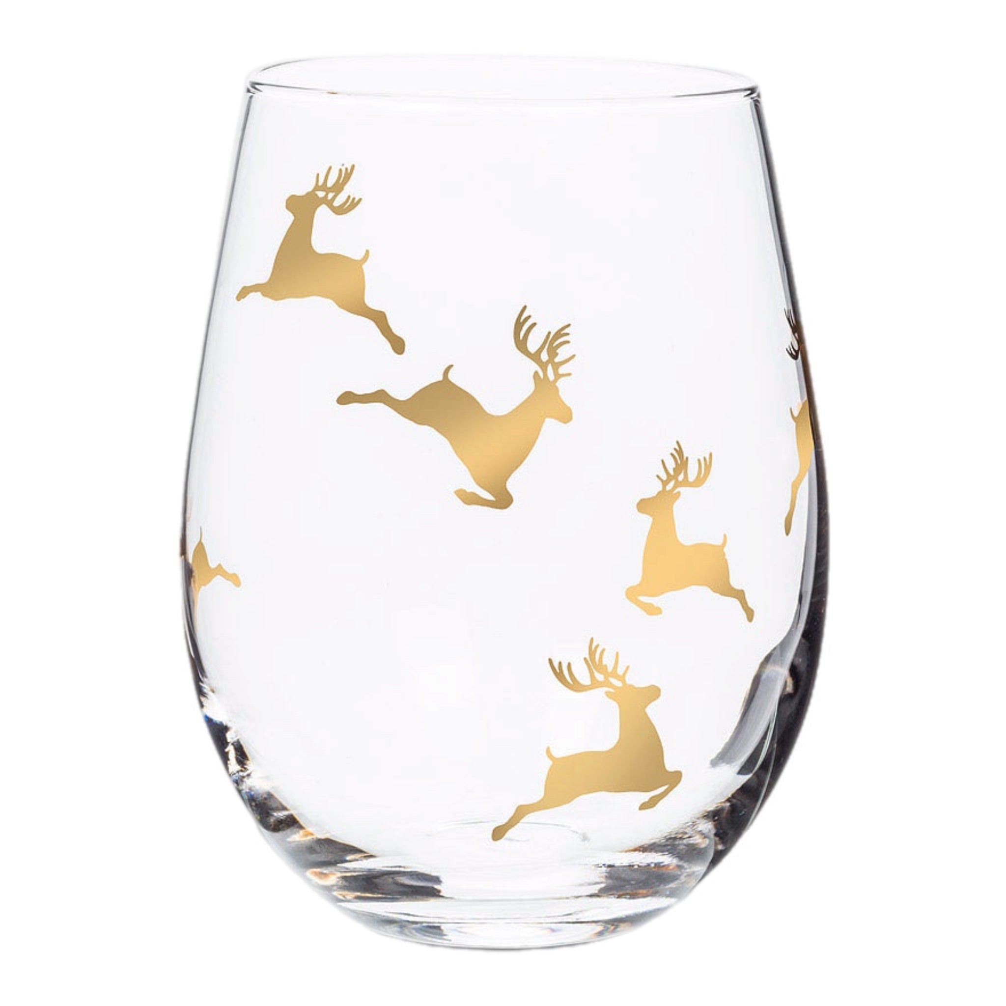 Reindeer Stemless Wine Glass