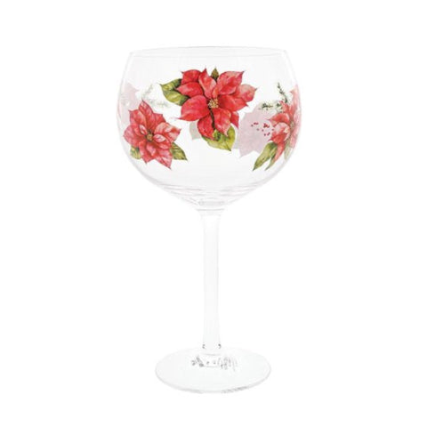 Poinsettia Wine Glass