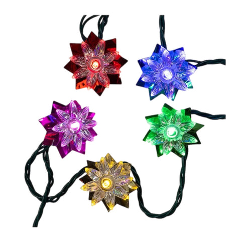 15.5' Multicolor Flower Lights, Set Of 20