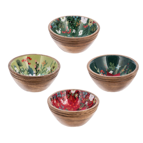 Assorted Floral Christmas Bowl, INDIVIDUALLY SOLD