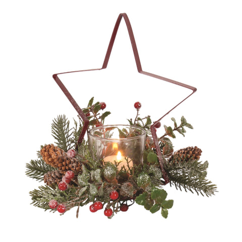 Star Tealight Candle Holder- RED