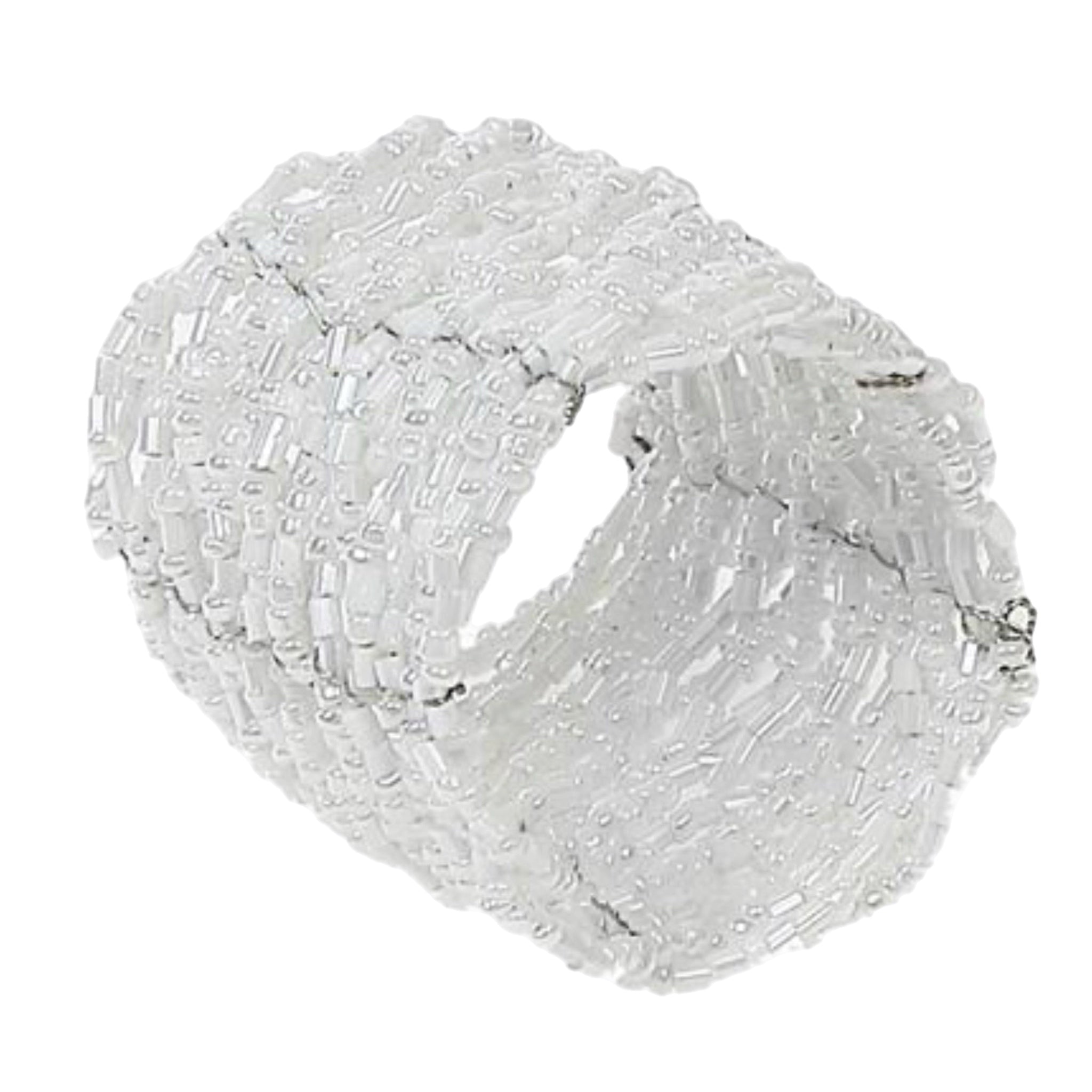 White Beaded Napkin Ring