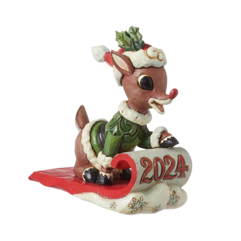 2024 Rudolph On Toboggan Ornament