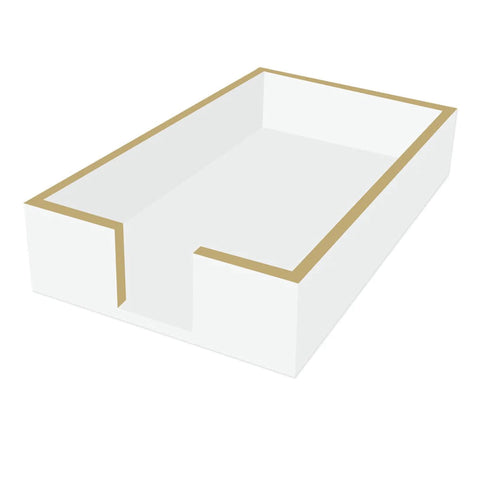 White & Gold Guest Towel Napkin Holder