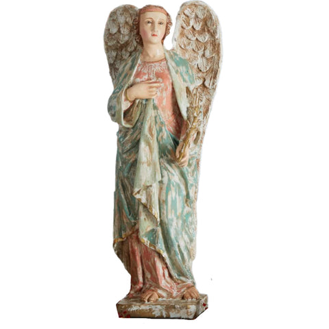 Large Antiqued Angel Statue