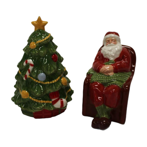 Santa And Tree Salt & Pepper, Set Of 2