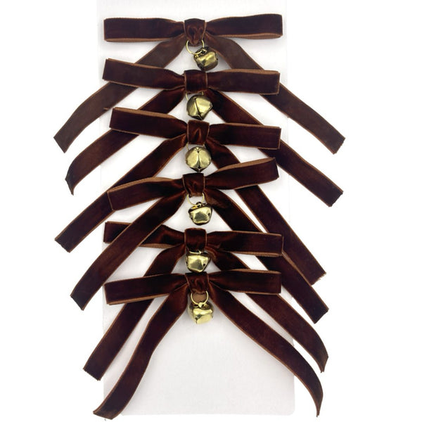 Chocolate Bows With Bell, Set of 6