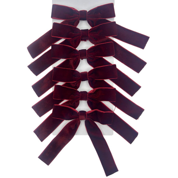 Burgundy Bows, Set of 6
