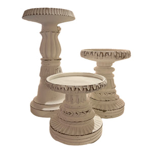 Assorted White Pillar Candle Holder, INDIVIDUALLY SOLD