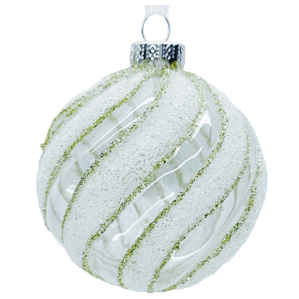 Assorted Clear With Gold Stripes Ball, INDIVIDUALLY SOLD