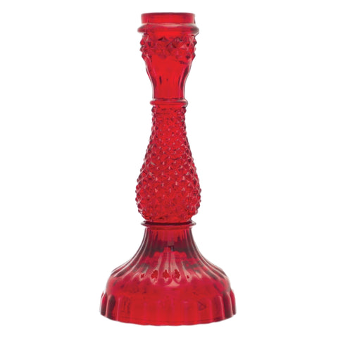 Depression Glass Taper Candle Holder: LARGE RED