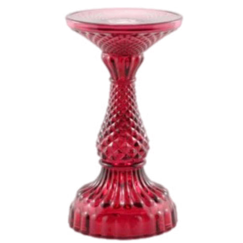 Depression Glass Pillar Candle Holder: LARGE RED