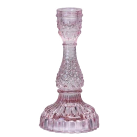 Depression Glass Taper Candle Holder: LARGE PINK