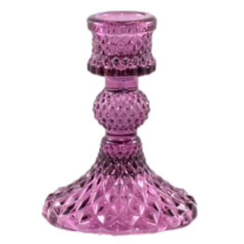 Depression Glass Taper Candle Holder: SMALL HEATHER