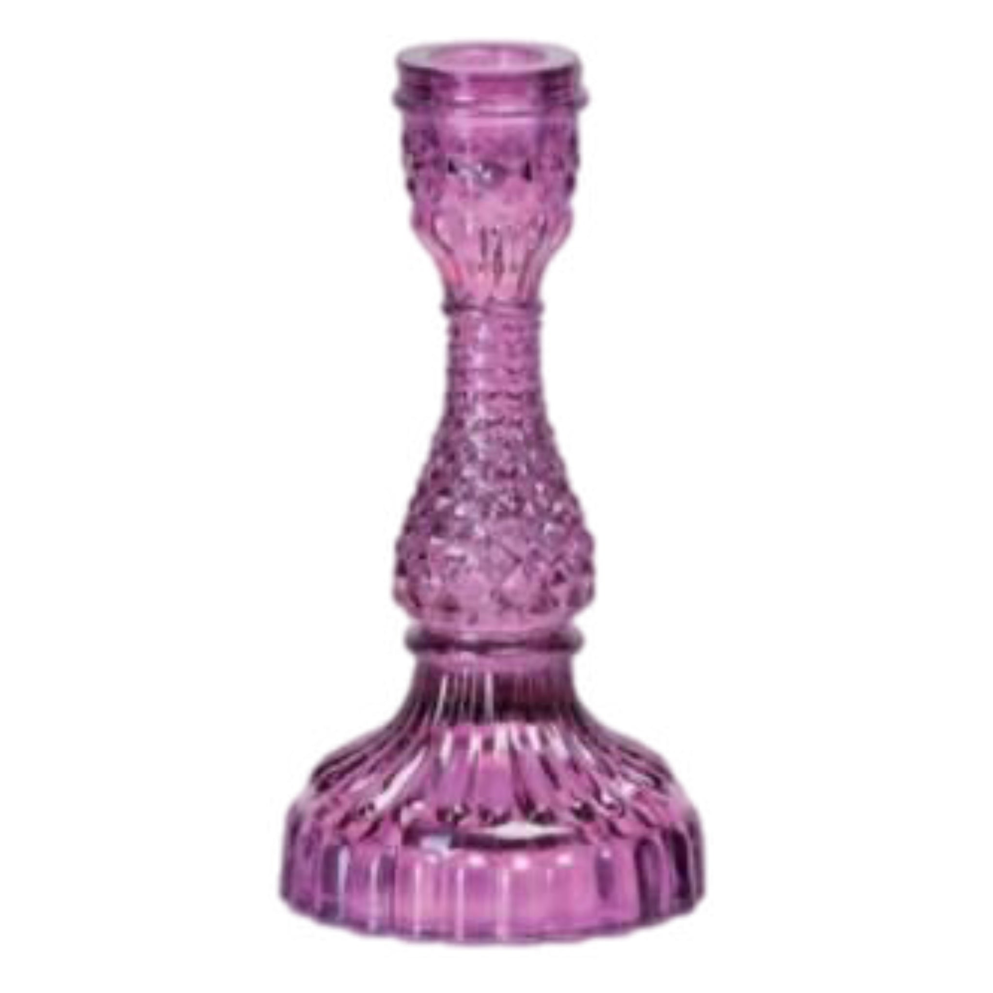 Depression Glass Taper Candle Holder: MEDIUM HEATHER