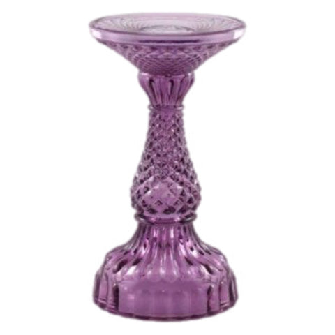 Depression Glass Pillar Candle Holder: SMALL HEATHER