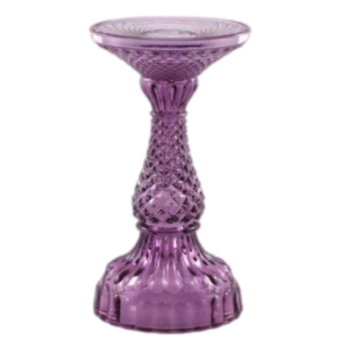 Depression Glass Pillar Candle Holder: LARGE HEATHER