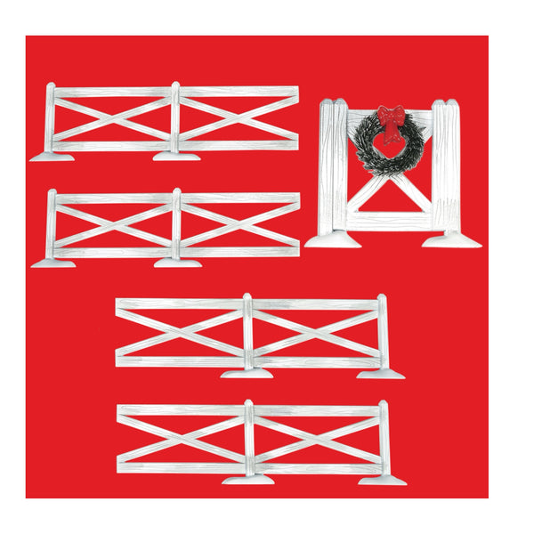 Village Accessory: Crossbuck Fence, Set Of 7