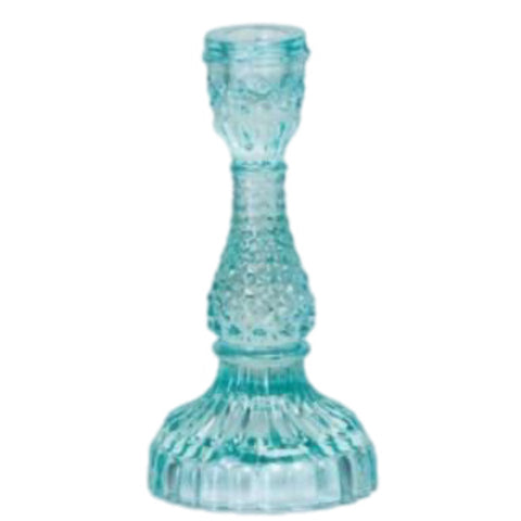 Depression Glass Taper Candle Holder: LARGE AQUA