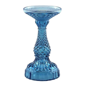 Depression Glass Pillar Candle Holder: LARGE NAVY