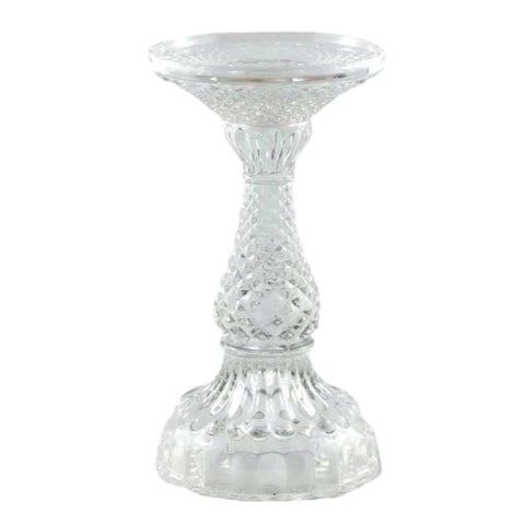 Depression Glass Pillar Candle Holder: LARGE CLEAR