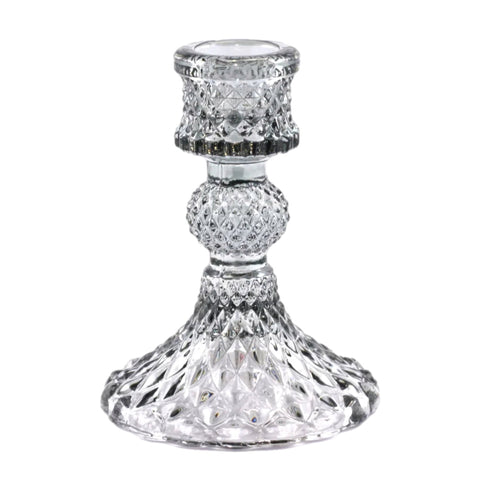 Depression Glass Taper Candle Holder: SMALL SMOKE