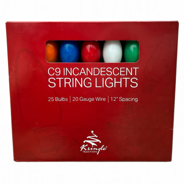 25 Multicolored Frosted C9 Lights INDOOR/OUTDOOR