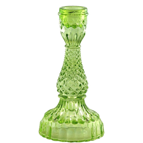 Depression Glass Taper Candle Holder: LARGE LIME