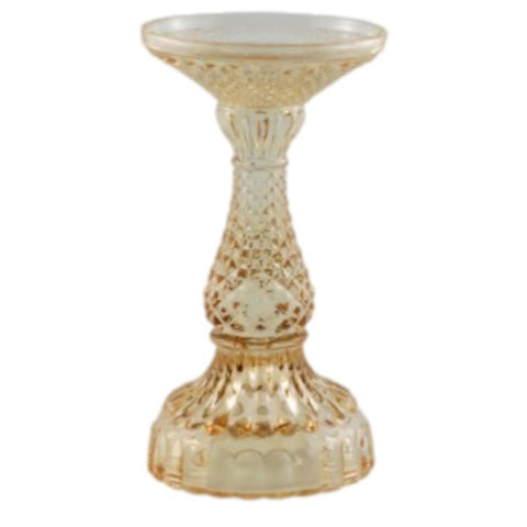 Depression Glass Pillar Candle Holder: SMALL BRONZE