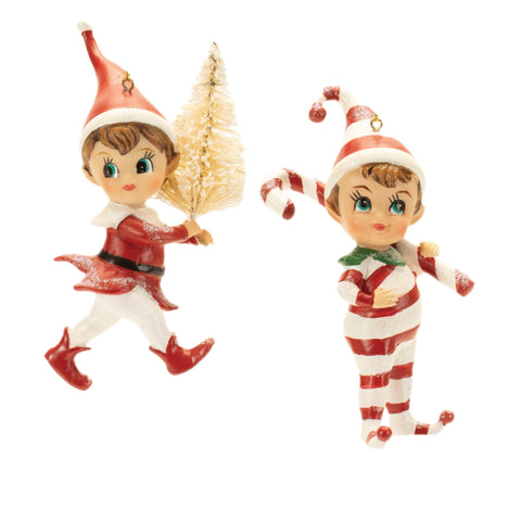 Assorted 4" Vintage Elf Ornament, INDIVIDUALLY SOLD