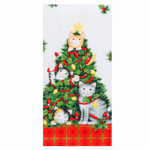 Meowy Christmas Terry Tea Towel