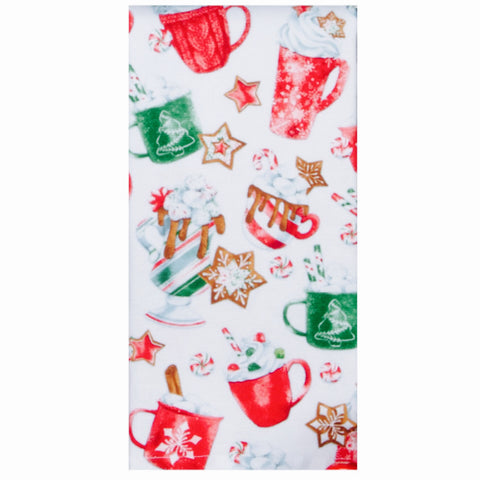 Holiday Mugs Terry Tea Towel