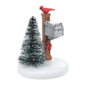 Village Accessory: Cardinal Christmas Mailbox